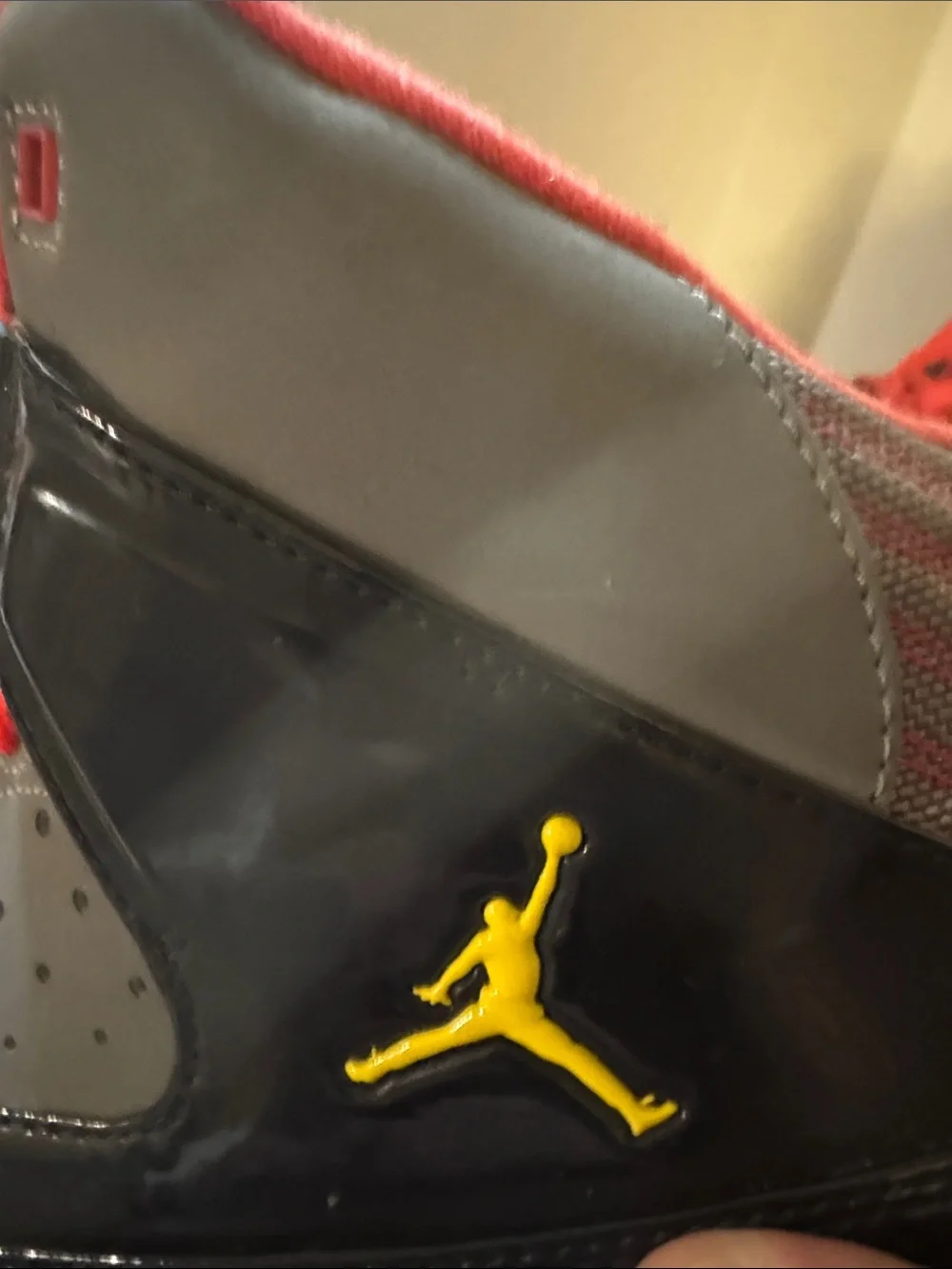 Jordan Men's High-Top Sneakers in Black/Gray/Red/Yellow